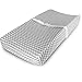 Ziggy Baby Changing Pad Cover, Cradle Bassinet Sheets Jersey Cotton (2 Pack) (Grey/White)