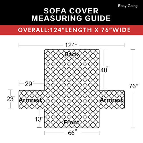 Easy-Going Sofa Slipcover Reversible Sofa Cover Furniture Protector Couch Cover with Elastic Straps for Pets Kids Children Dog Cat (Large, Gray/Light Gray)