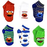 Sesame Street Infant Toddler 6 pk Ankle Socks (2T-4T)