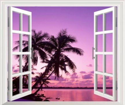 Amazon 海 Sea ウォール ステッカー 壁紙 インテリア 模様 シール 貼り付け方 説明書 付き サンセット ビーチ ノーマル ウォールステッカー オンライン通販