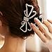 Women Elegant Butterfly Diamond Hair Clip Claw Big Large Hair Accessories Side-knotted Clip