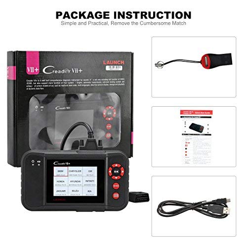 Launch Creader VII+ Engine/Transmission/ABS/ Airbag OBD2 Scanner Code Reader Car Diagnostic Scan