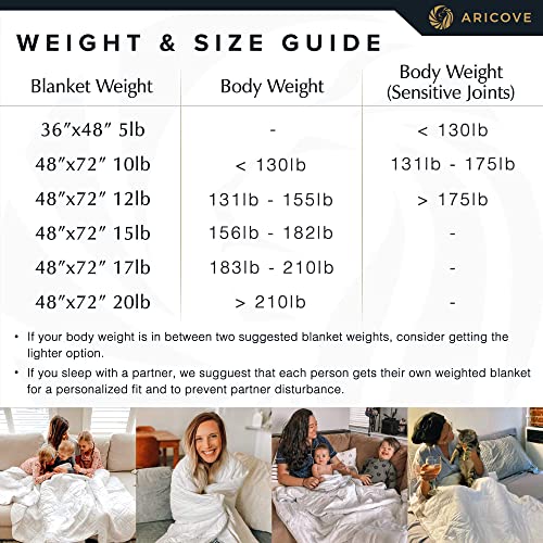 Aricove Cooling Weighted Blanket, 15 lbs, Full/Twin Size for Adults