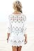 Wander Agio Beach Swimsuit for Women Sleeve Coverups Lace Bikini Cover Up White Diamond Hollow Out XS-S