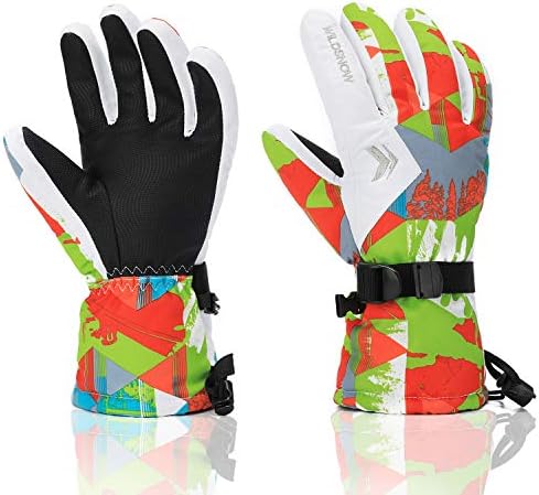 Ski Gloves, RunRRIn 100% Waterproof Warm Snow Gloves for Mens, Womens, and Kids