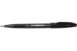 Pentel Fude Touch Sign Pen, Black, Felt Pen Like Brush Stroke (SES15C-A)
