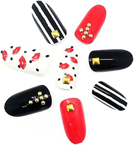 O2 Salon B5 Full Cover 3D Acrylic Fake False Nails Art Tips for Nail salon, Girls, Women, Bridal Wedding Dating Party 24pcs/set (24 pcs/ 1 set)