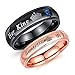Her King His Queen Wedding Bands Men's Women Stainless Steel Bridal Ring Set Couples Anniversary Engagement Promise Ring