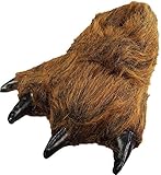 NORTY - Big Adults Big Foot Grizzly Bear Claw Slippers, Brown 39429-Large