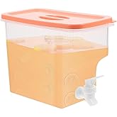 JECOMPRIS Beverage Dispenser with Spigot 1 Gallon Leak-Proof Plastic Drink Container for Fridge Iced Tea Lemonade Cold Drink Party Server