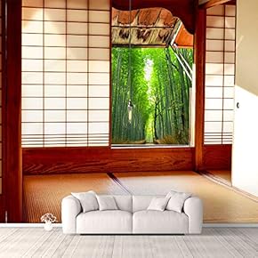 Wall Murals for Bedroom Japanese Style Grid Door View Large Removable Wallpaper Peel and Stick Wall Stickers - 66x96 inches