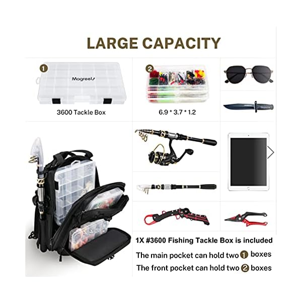 Magreel Fishing Tackle Backpack with Rod Holder Pike Frenzy