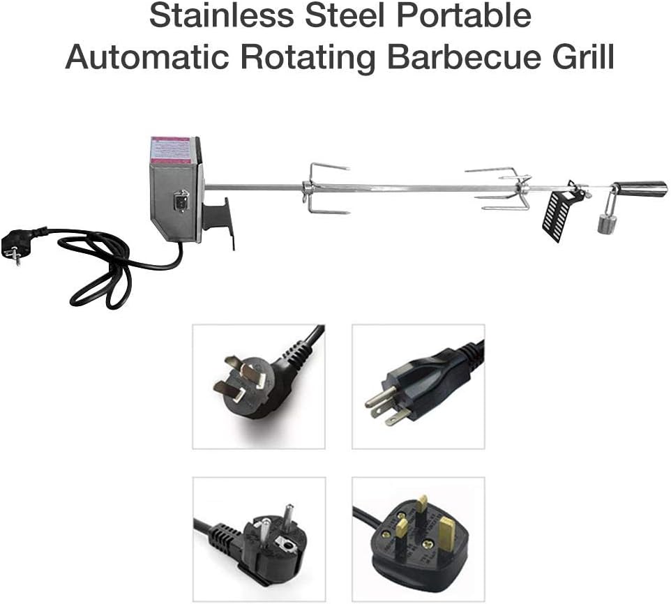 review Urnanal Portable Automatic Rotating Barbecue Grill, Indoor Outdoor Stainless Steel Electric Grill Set Suitable for Gas Grills Barbecue Carts Most Grills