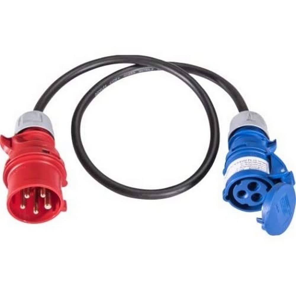 SIROX® Adapter Cable CEE 5-Pin to CEE 3-Pin 16 A 3 x 2.5 mm² 1 m Black