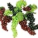 Lopkey 3 Pack- Artificial Plastic Fruit Grapes Cluster Home Office Decoration Green