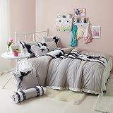 Black Temptation Polka Dots Gray Duvet Cover Set Girls Bedding Princess Bedding, Queen Size