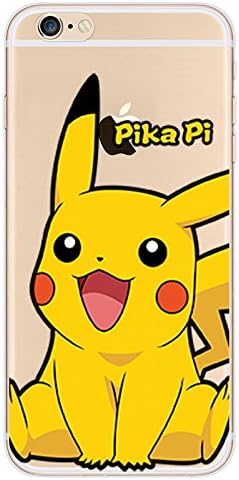 Cute Pikachu Mobile Case Collection - Custom Cartoon Soft Gel Tpu Back Cover with EatMyCaseยฎ Pen Stylus (iPhone 6 plus 6s+, Pika Pi)
