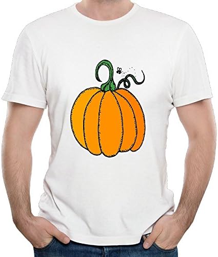 Eijudge Orange Pumpkin With Fly Men's Short Sleeves Pure Color T-shirt