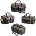 SUVOM Canvas Duffle Bag Leather Weekend Bag Carry On Travel Tote Duffel Weekender Luggage Oversized Holdalls Handbag for Men and Women with Padded Shoulder Strap(Army Green)