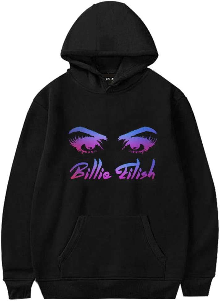 Women's Girls Billie Eilish Hoodie Long Sleeve Hip Hop Sweatshirt
