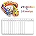 Lanyard with ID Badge Holders Vertical Name Badge Card Holders Bulk 24 Sets for Kids and Adults (Vertical)