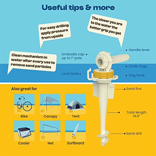 DIGGO Dog Stake Essential Beach Accessory for All Dog Sizes,Unique 360