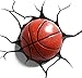 Panoware 3D Light FX Sports Mini 3D Deco Wall LED Night Light with Crack Wall Sticker, Basketball