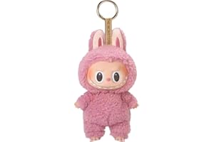 YiCoogius Labubu Keychain Backpacks Key Pendants Plush Doll Hanging Decoration Keyring Card Gift Stress-Relieving Accessory