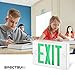 SPECTSUN 6 Packs Led Exit Sign with Emergency Lights, Green Emergency Exit Light with Battery Backup, UL Listed, AC 120/277V, Commercial Emergency Lights Combo for Business.