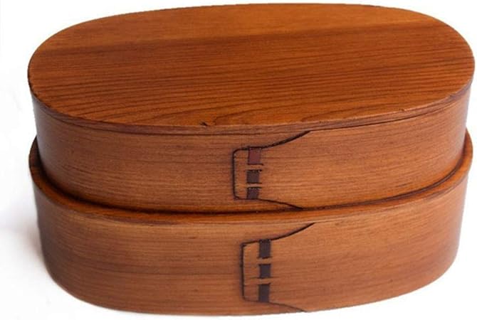 Termo para Comida DUDDP Recipiente para almuerzos de madera de 2 niveles Caja de Bento de