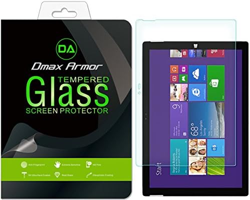 Dmax Armor for Microsoft Surface Pro 3 Screen Protector, [Tempered Glass] 0.3mm 9H Hardness, Anti-Scratch, Anti-Fingerprint, Bubble Free, Ultra-Clear