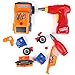 Virhuck 2 In 1 Take Apart Toy Racing Car Kits for kids - Build Your Own Toy Truck Playset with 36 Parts, Two Color Shell, Realistic Engine Sounds & Drill, Orange and Blue
