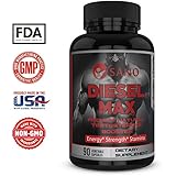 Diesel Max Ultimate Men’s Testosterone Booster Dietary Supplement – 100% Natural Herbal Ingredients - Boosts Muscle Growth &amp; Recovery, Supports Stamina &amp; Performance - Perfect For Athletes &amp; Busy Men