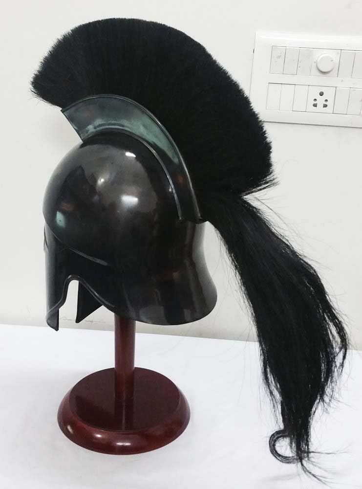 THORINSTRUMENTS Greek Corinthian Helmet Ancient Medieval Armor Knight Spartan Replica Helmet With Free Stand - Image 4