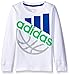adidas Little Boys' Basic Long Sleeve Tee Shirt, White Ball, 6