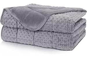 Huloo Sleep Weighted Blanket Twin 12lbs for Adult(48"×72",Gray) Breathable Soft Minky Weighted Throw Blanket for All Season,Heavy Blanket with Premium Glass Beads
