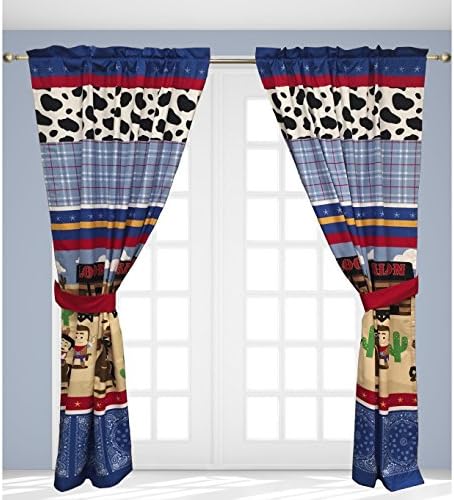 Beco Industries Wild West 4-piece Window Curtain Panel Pair with Tiebacks (Set of 2)