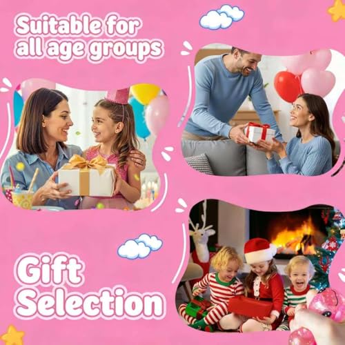 Last page® Axolotl Squishy Stress Relief Toy – Glitter Fidget Toy Cute Salamander Squeeze Toy for Kids & Adults, Party Favor Desk Fidget