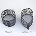 Votive Candle Holders - Flameless Tea Light Votive Wraps - 48 Black Colored Laser Cut Decorative Wraps Flickering LED Battery Tealight Candles (not Included) - Frux Home and Yard