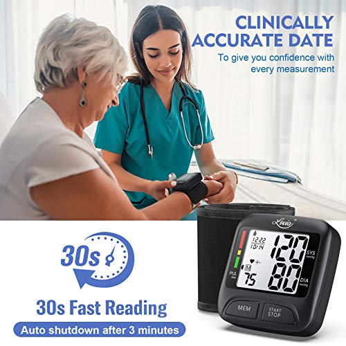 Lovia Wrist Blood Pressure Monitor Automatic Large LCD Display Blood