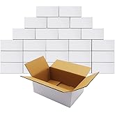 25-Pack 9x6x4 Inch White Corrugated Cardboard Mailer Boxes for Small Business, E-Commerce, Shipping, Storing, Packaging