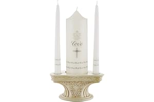 Off White Unity Candle Holder Wedding Supplies, 3 1/2 Inch