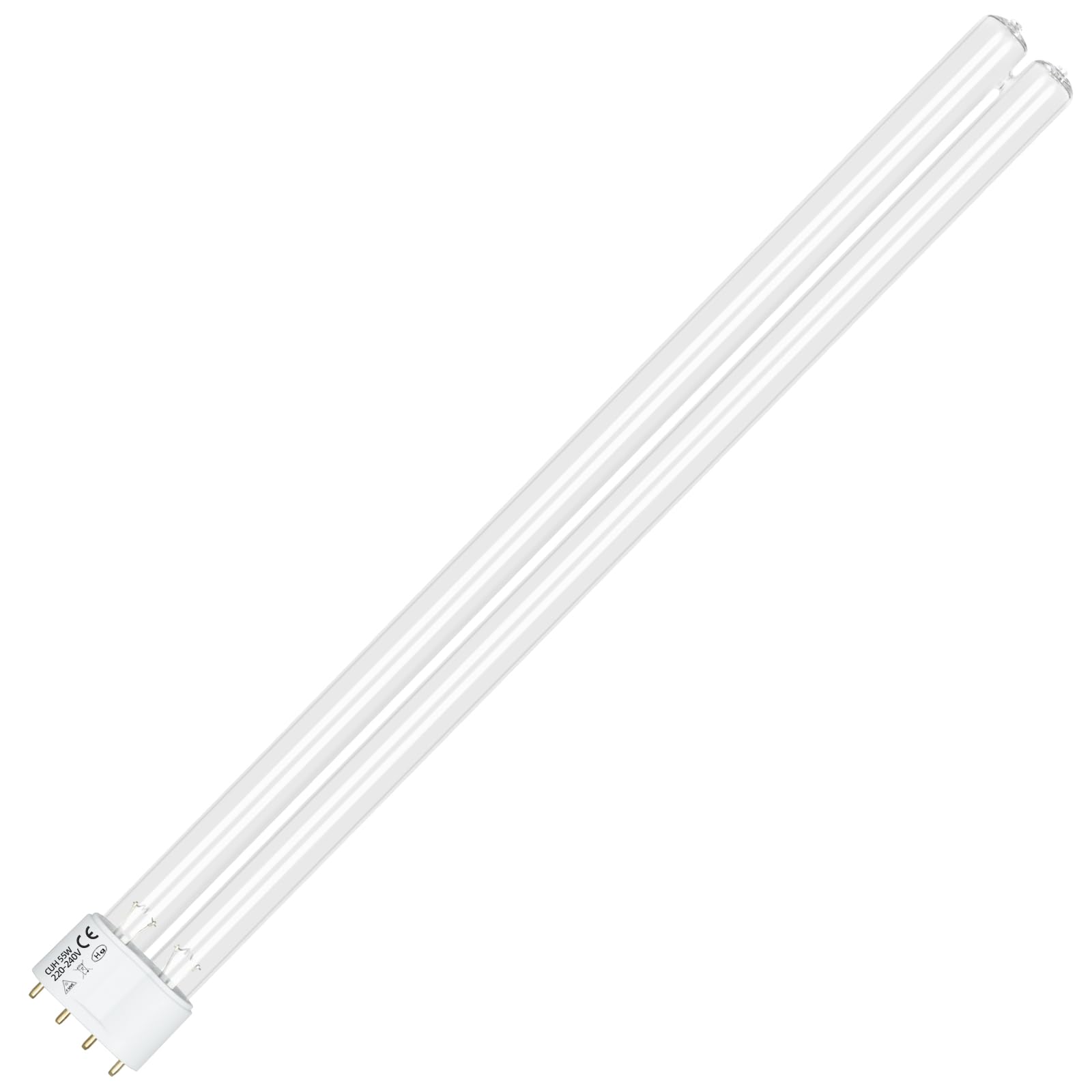 Liuyife 55W 4Pin UV Disinfection Lamp, 2G11 UVC Tubular Compact Bulb, Disinfection Filter Lamp, Suitable for Cleaning and Purification of Park Ponds, Garden Fish Ponds, Aquariums, Fish Tanks
