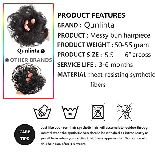 image for Qunlinta Messy Bun Hair Piece Thick Updo Scrunchies Hair Extensions Po