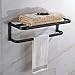 Rozin Black Bath Towel Holder Shelf Wall Mounted Towel Rack