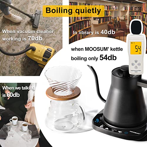 MOOSUM Electric Gooseneck Kettle Temperature Control, Coffee Kettle & Pour Over Kettle with 100