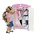 Emily Rose 18 Inch Doll Clothes Closet | 18 Inch Doll Closet Armoire Wardrobe with Star Detail, Includes 5 Wooden Doll Clothes Hangers | Fits 18