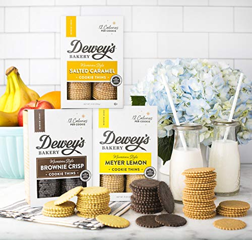 Dewey's Bakery Moravian Cookie Thindulgent Treats Pack | Baked in Small Batches | Real, Simple Ingredients | Southern Bakery Recipes | 12 Calories Per Cookie | Pack of 3 9-oz boxes
