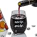 Stemless Red Wine Glass with Funny Sayings - 17 Ounce Good Day Awful Day Don't Ask! - Humorous Idea For Men, Women, Your Mom, Family and Friends On Any Special Occasion and Holidays