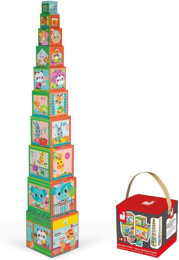 Janod City Friends Square Stacking Pyramid